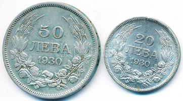 Bulgária 1930. 20L Ag + 50L Ag T:2,2- Bulgaria 1930. 20 Leva Ag + 50 Leva Ag C:XF,VF