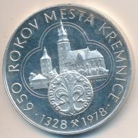 Csehszlovákia 1978. "650 éves a körmöcbányai pénzverő" Ag emlékérem (24,45g/38mm) T:PP ph....