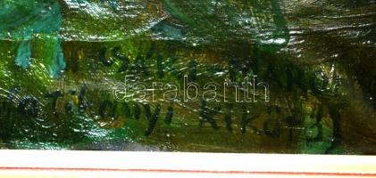 Csáki-Maronyák József (1910-2002): A Tihanyi kikötő. Olaj, vászon, jelzett, keretben, 80×100 cm