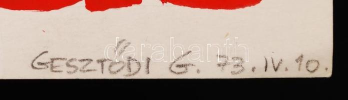 Gesztődi Guido (sport szakíró): Akvarell technikájú Május 1. plakát. Papíron, jelzett. (30,5x21,5)