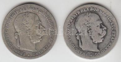 Ausztria 1894. 1K Ag (2x) T:3
Austria 1894. 1 Corona Ag (2x) C:F