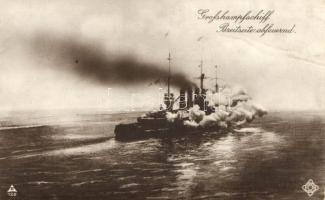 Großkampfschiff Breitseite abfeuern / WWI German Navy warship (fl)