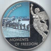 Libéria 2006. 10$ "Szabadság pillanatai - Normandiai partraszállás 1944.6.6" multicolor T:PP Liberia 2006. 10 Dollars "Moments of Freedom-Battle of Normandy 6.6.1944." multicolor C:PP