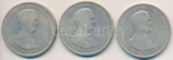 1930. 5P Ag "Horthy-jobbra" (3x) T:3
Adamo P8