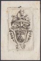 Jelzés nélkül: Bos frugi (a bolognai Bovio-család ex librise 1780), rézkarc, papír, 7×4 cm
