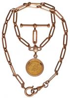 ~1867-1937. Féldukát Au "Szent György" utánveret nemesfém jelzéssel (0.580) 14 karátos óra...