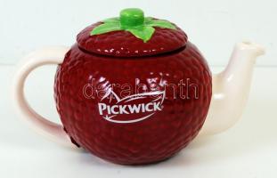 Szedermintás Pickwick kerámia teáskanna, hajszálrepedésekkel, m: 13 cm, d: 13 cm