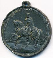 1867. "A Buda-pesti koronázás emlékéül / Éljen a király, éljen a haza" fém emlékérem (32mm...