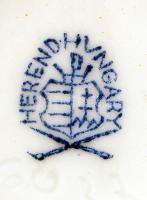 Herendi virágmintás kézzel festett porcelán bonbonier, hibátlan, jelzett, d: 7 cm, m: 4 cm