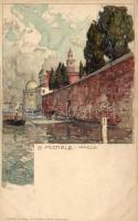 Venice, Venezia, S. Michele, Cartoline Postale di Velten, No. 536. litho s: Manuel Wielandt (r)