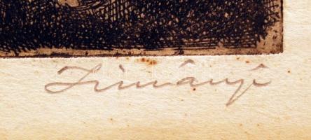 Zimányi jelzéssel: Lovak. Rézkarc, jelzett. 30x20 cm