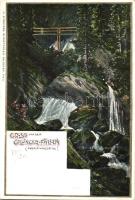Gollinger-Fällen, Oberer Wasserfall; C. Jurischek Kunstverlag 814/3.