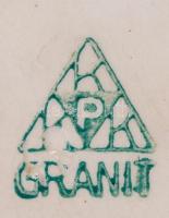 Régi "Gránit" kerámia edény tetővel, sérült, jelzett, m: 18 cm, d: 18 cm; "Gránit&quo...