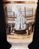 Bögre "Beim -Sprudel in Karlsbad 210gr., 1900" felirattal, matricás, hibátlan, aranyozott ...