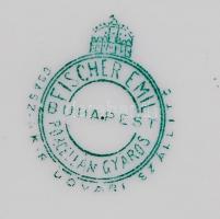 Fischer Emil Császári és Királyi Szállító, Porcelángyáros jelzésű aranyozott kék-fehér teáscsésze te...