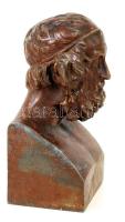 Homeros mellszobor, bronzírózott spiater. Homer felirattal. 23cm