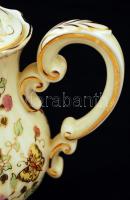 Zsolnay pillangó mintás mokkás készlet, kézzel festett, hibátlan, jelzett / Zsolnay coffee set in fl...