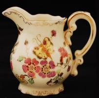 Zsolnay pillangó mintás mokkás készlet, kézzel festett, hibátlan, jelzett / Zsolnay coffee set in fl...