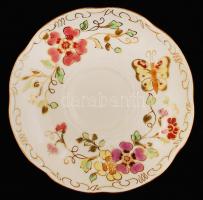 Zsolnay pillangó mintás mokkás készlet, kézzel festett, hibátlan, jelzett / Zsolnay coffee set in fl...