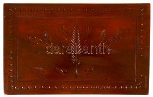 Antik faragott asztali fadoboz, 28×17,5×9 cm