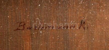 Bachmann Károly (1874-1924): Csendélet szódásüveggel. Olaj, fa, jelzett, keretben, 11,5×15,5 cm