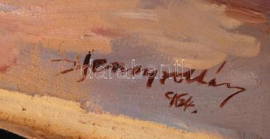 Olvashatatlan jelzéssel: Utca részlet. Olaj, vászon, 60×50 cm