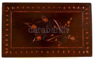 Antik faragott asztali fadoboz, 25×15÷7 cm
