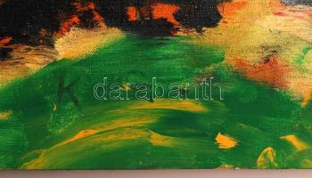 Jelzés nélkül: Lány korsóval. Olaj, vászon, 52×58 cm