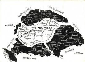 Trianon térkép; kiadja a Magyar Nemzeti Szövetség / irredenta, map (EB)