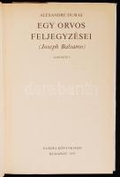 Alexandre Dumas: Egy orvos feljegyzései. I-IV. kötet. Bp., 1975, Európa Könyvkiadó. Kiadói egészvász...