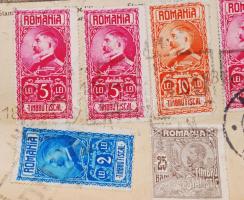 1929 Román vasúti fuvarlevél Ditróról Monostorra küldött szállítmányról, okmánybélyegekkel