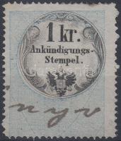 1859 Hirdetvénybélyeg 1kr réznyomással, ritka