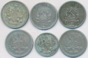 Oroszország 1904-1923. 5k Ag + 10k Ag (5x) T:2-,3
Russia 1904-1923. 5 Kopek Ag + 10 Kopek Ag (5x) C:...