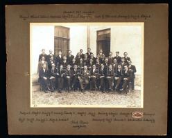 1915 A Kassai Állami Felső Ipariskola II. b. osztályának tablóképe, osztályfőnök Koch Vilmos, későbbi iskolaigazgató, Szamossy Ferenc fotóműhelyéből, feliratozva, 34×28 cm