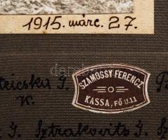 1915 A Kassai Állami Felső Ipariskola II. b. osztályának tablóképe, osztályfőnök Koch Vilmos, később...