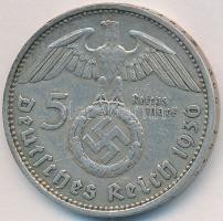 Német 3. Birodalom 1936D 5M Ag Hindenburg T:2,2- German Third Reich 1936D 5 Marks Ag Hindenburg C:XF,VF