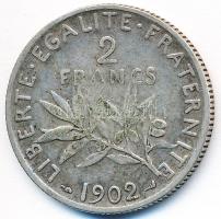 Franciaország/Modern Köztársaság 1902. 2Fr Ag T:2- France/Modern Republic 1902. 2 Francs Ag C:VF