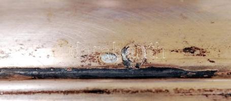 Ezüst (Ag.) talpas, kristály váza, csiszolt, metszett több rétegű, jelzett, hibátlan, m:28 cm, d:14,...