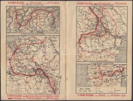 1917 5 db térkép az I. világháborús frontok (orosz, olasz, nyugati, balkáni, román) alakulásáról, ké...