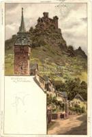 1898 Braubach, Marksburg, Serie I. Der Rhein Blatt No. 33. litho s: Biese (fa)