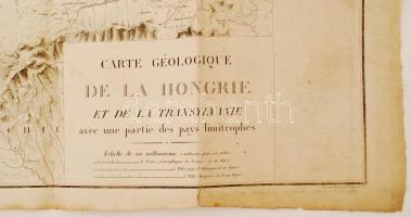 cca 1822 Carte ge&#769;ologique de la Hongrie et de la Transylvanie avec une partie des pays lim...