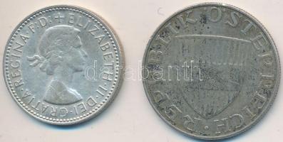 Ausztria 1958. 10Sch Ag + Ausztrália 1962. 1Sh Ag T:2-
Austria 1958. 10 Schilling Ag + Australia 196...