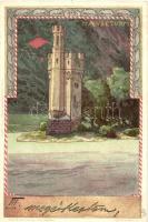 1898 Bingen am Rhein, Mäuseturm, Mouse Tower, litho (Rb)