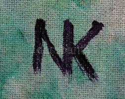 Németh Krisztina (1994-): Az éden elhagyása. Olaj, vászon, jelzett, 44×29 cm