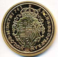 DN "Történelmi aranypénzek - Mária Terézia 1741. 1 Dukát" aranyozott rézötvözet utánveret ...