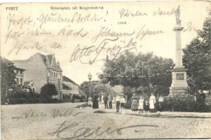 Pyrzyce, Pyritz; Viktoriaplatz, Kriegerdenkmal / square, statue (EK)