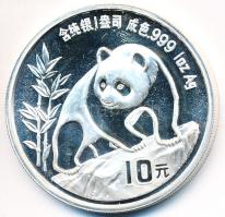 Kína 1990. 10Y Ag "Panda" (1oz/0.999) T:PP China 1990. 10 Yuan Ag "Panda" (1oz/0.999) C:PP Krause KM#276