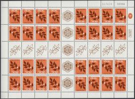 Olajfaág  bélyegfüzet ív, Olive tree branch stampbooklet sheet