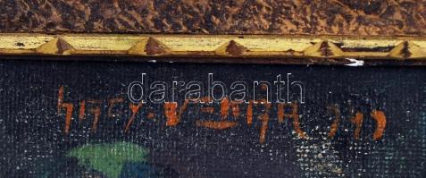 Nagy jelzéssel: Beszélgetők. Olaj, farost, jelzett, antik keretben, 50×60 cm