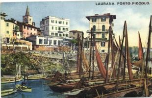 Lovran, Laurana; Porto Piccolo, Hotel and Restaurant Miramar / port, ships (EK)